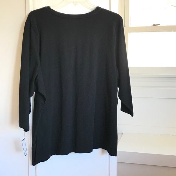 CROFT & BARROW Cotton Rosette Scoop Neck Tunic Dressy Tee Women’s Plus Size 3X - Picture 6 of 15